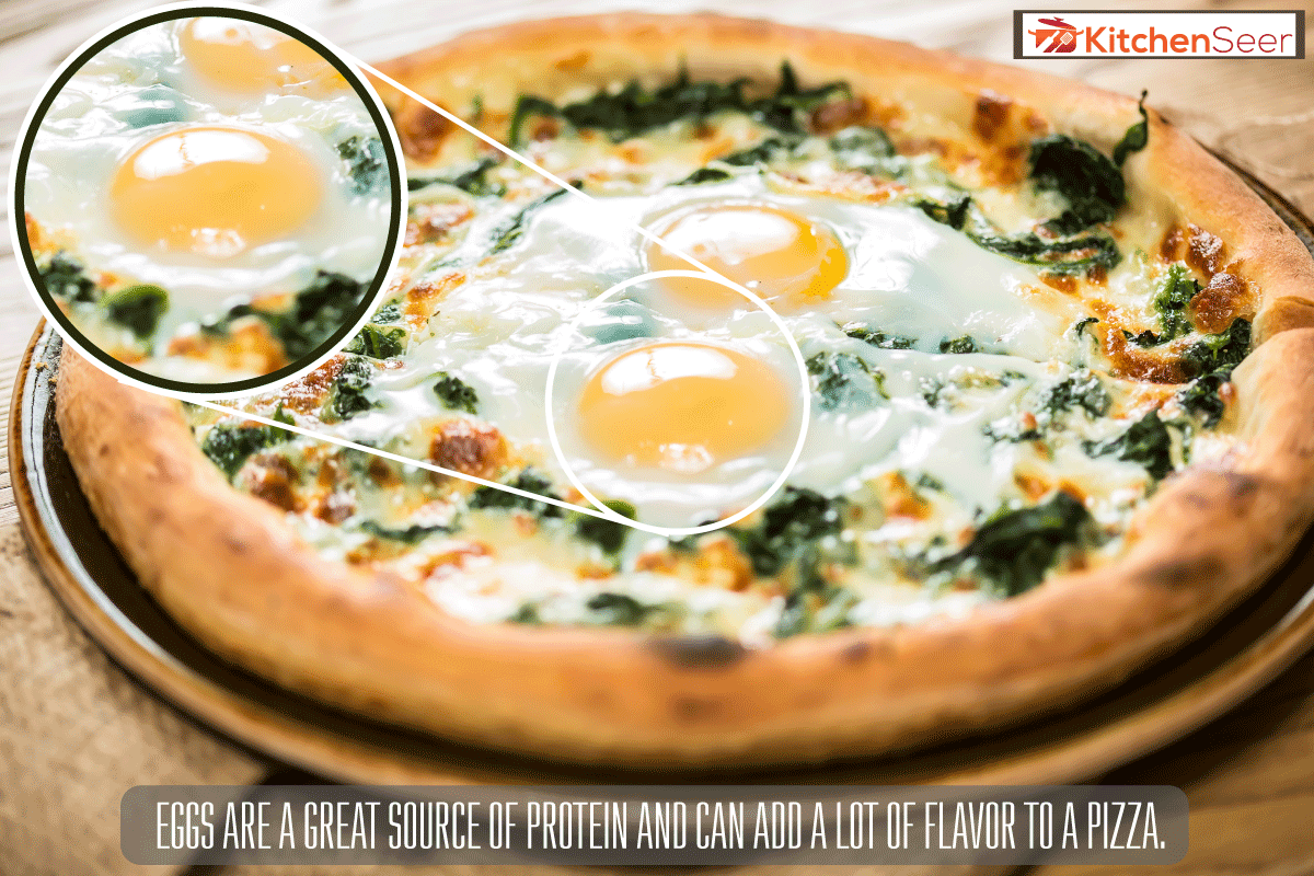 Margarita pizza with arugula and egg for breakfast, Can You Put An Egg On A Pizza? [Inc. Frozen Pizza]