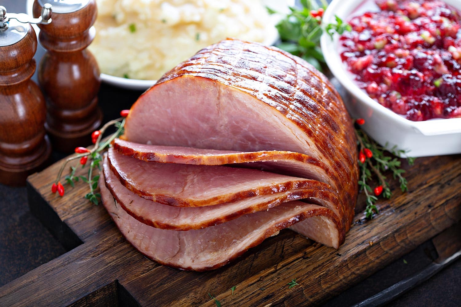 Holiday glazed ham for christmas