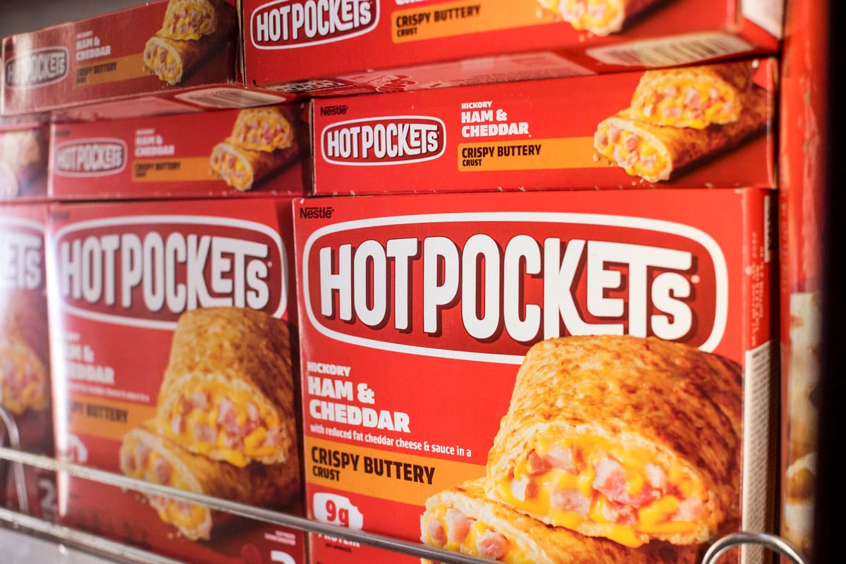 Nestle Hot pockets for sale at a supermarket, How Long To Put Hot Pockets In Microwave?