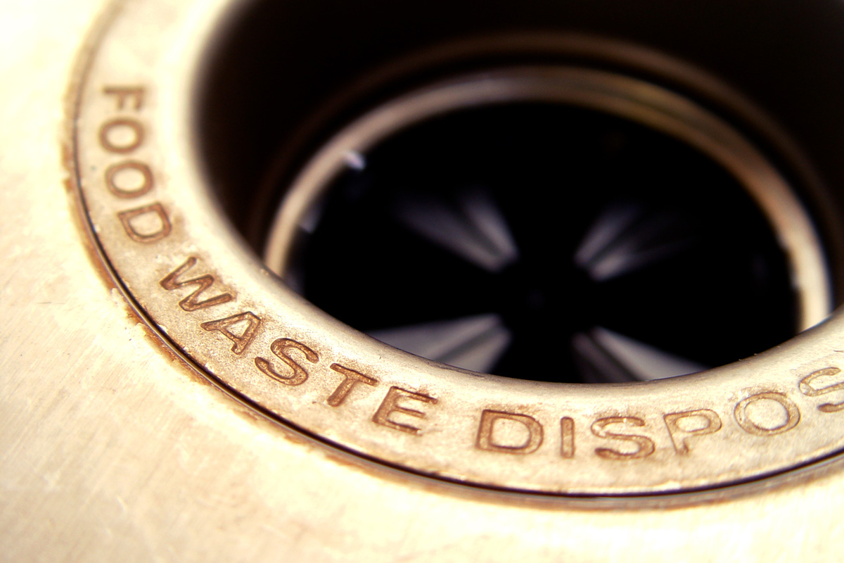 Garbage disposal close up