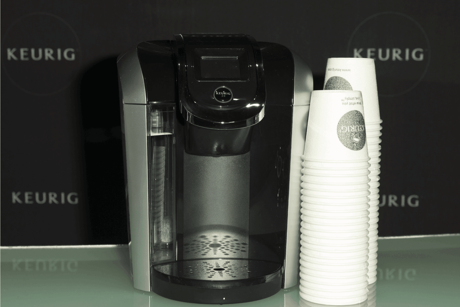 eurig coffee machine on display during premiere