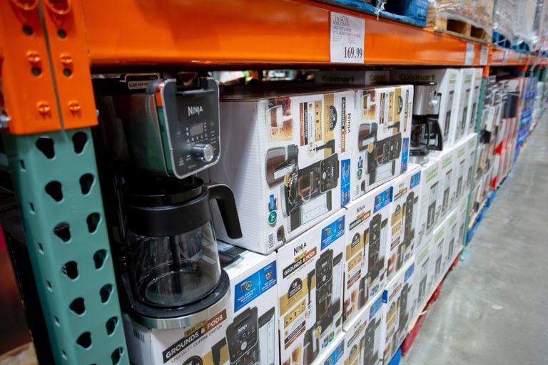 A view of several cases of Ninja DualBrew coffee making machines, on display at a local big box grocery store - Ninja Coffee Maker Leaking Water - What To Do