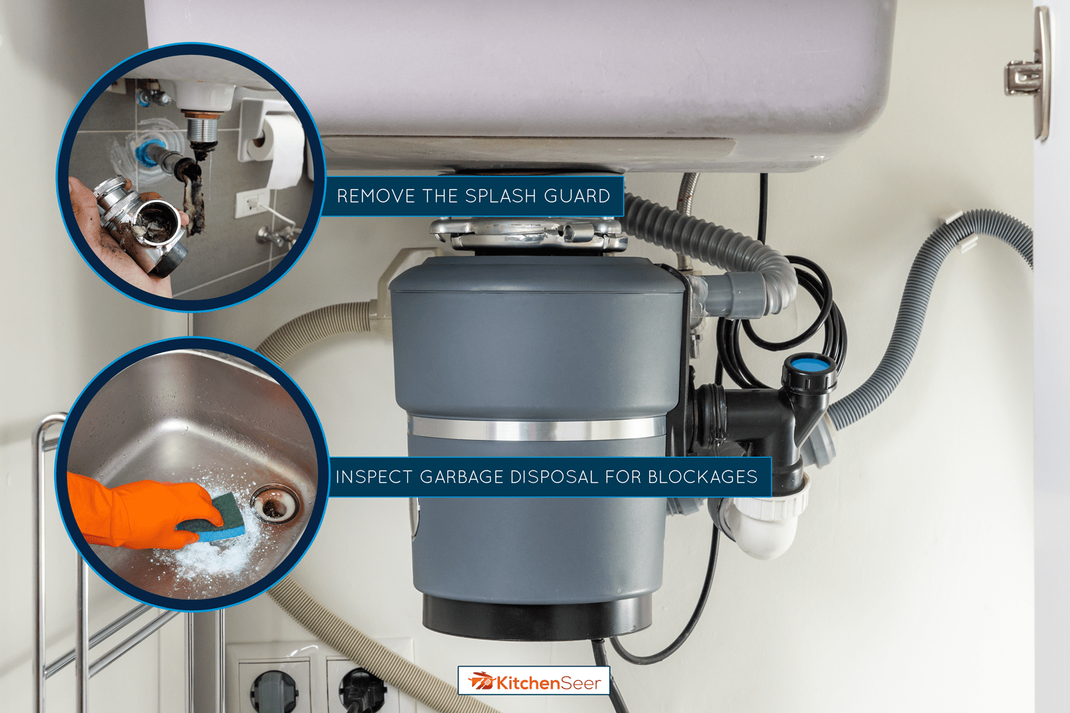 Garbage Disposal under the modern sink, waste chopper concept - How To Clean Garbage Disposal Trap And Drain