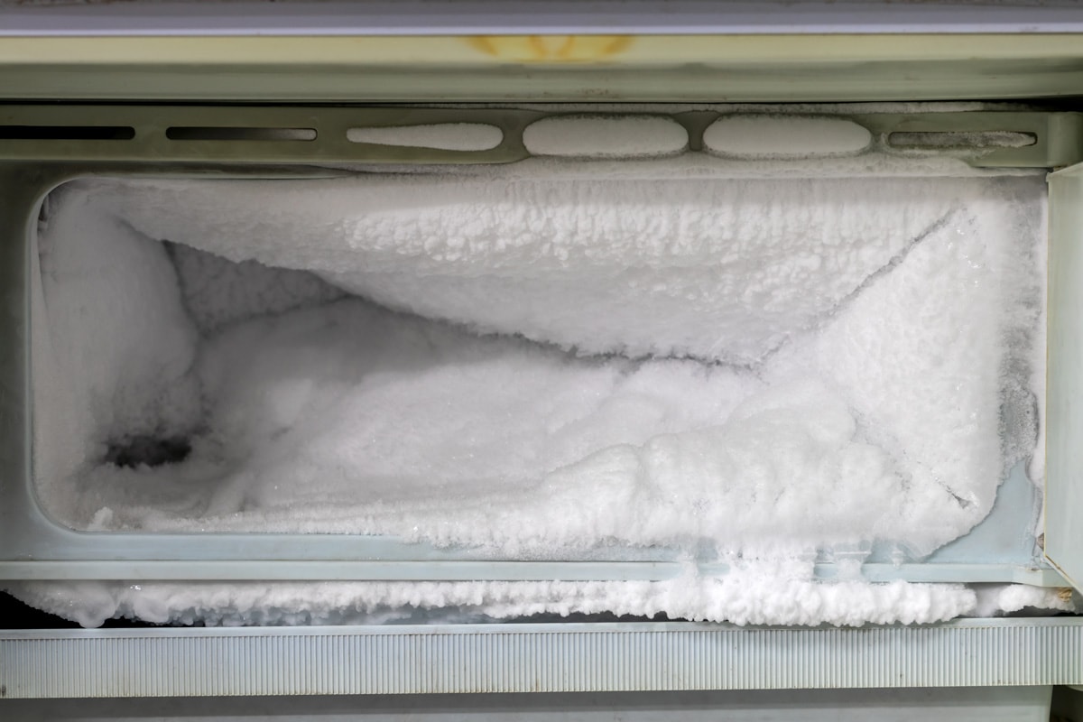 Ice accumulating on the sides of the freezer