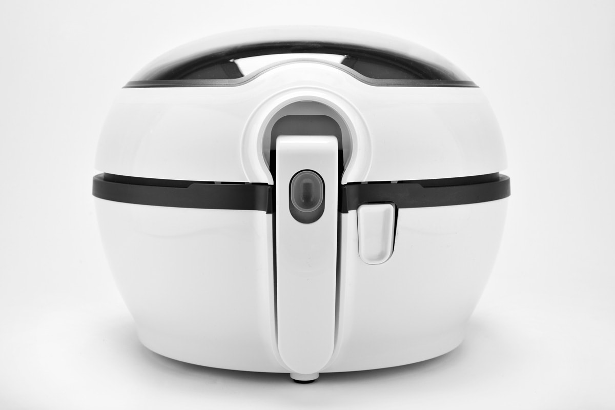 A white Actifry air fryer on a white background
