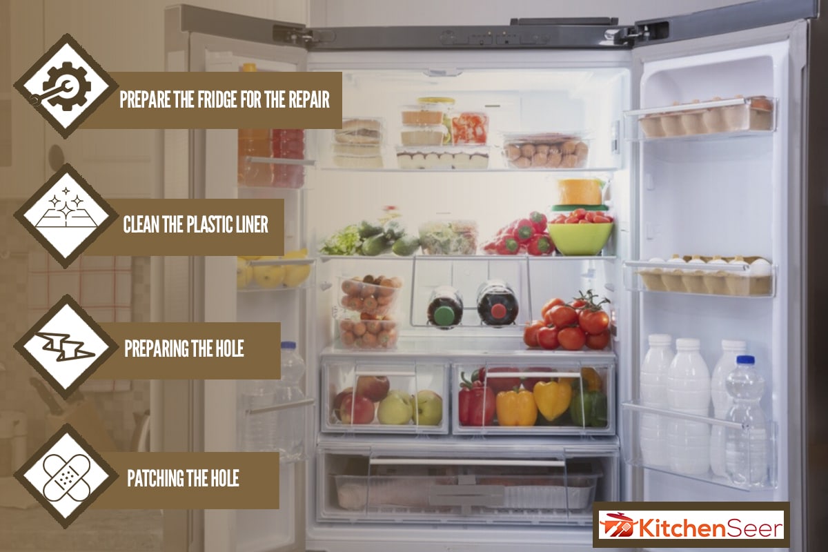 An Open Refrigerator Filled With Fresh Fruits And Vegetables - Hole In Fridge Wall—What To Do