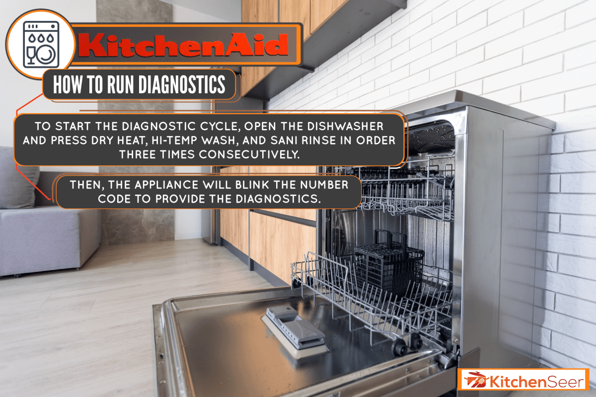 Interior of an open space modern kitchen, How To Run Diagnostics On KitchenAid Dishwasher