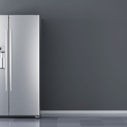 photo of a whirlpool refrigerator on the empty kitchen new house grey wall paint, Where Is The Model Number On A Whirlpool Refrigerator?