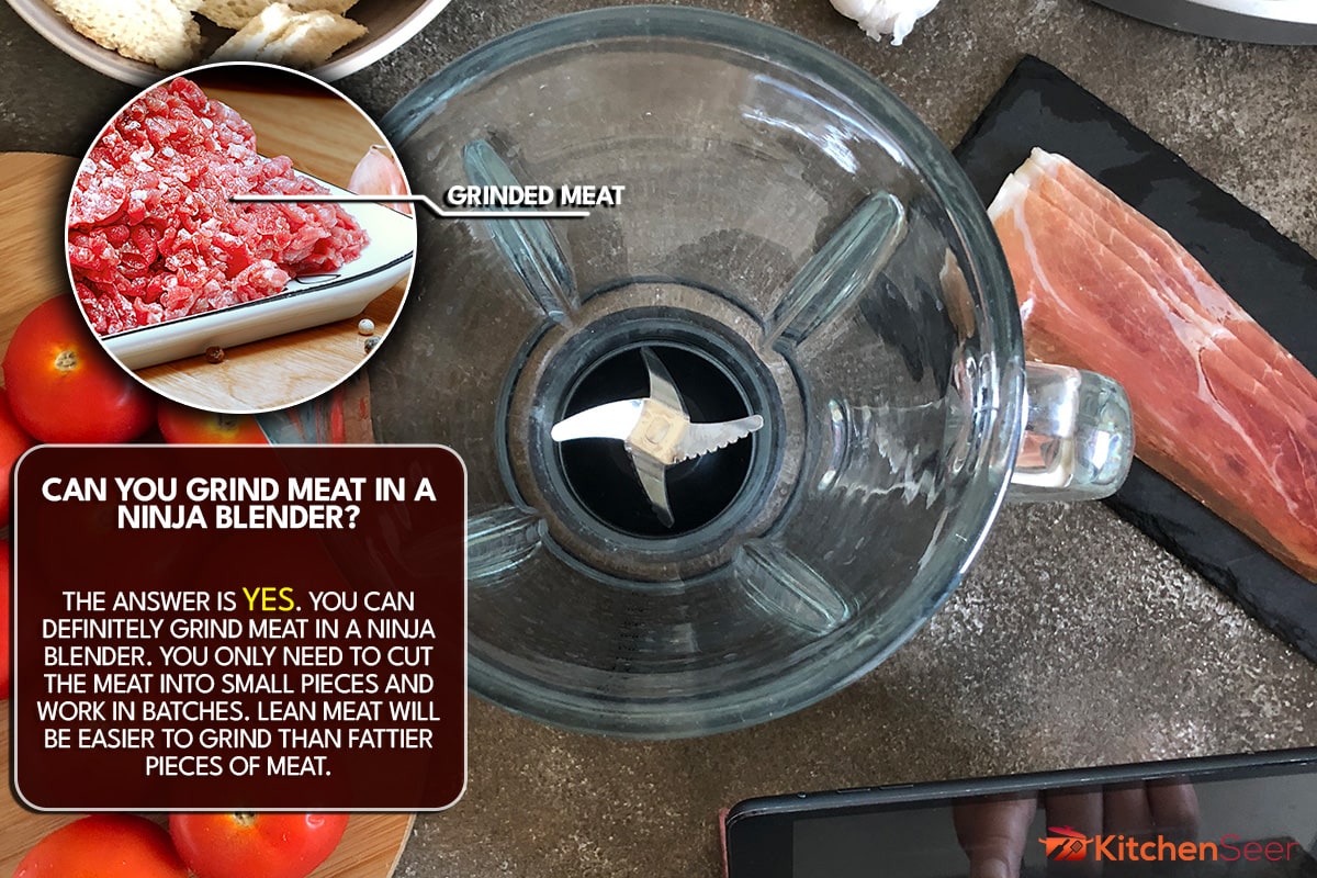 In the kitchen preparing Spanish Salmorejo using ninja blender, , Can You Grind Meat In A Ninja Blender?