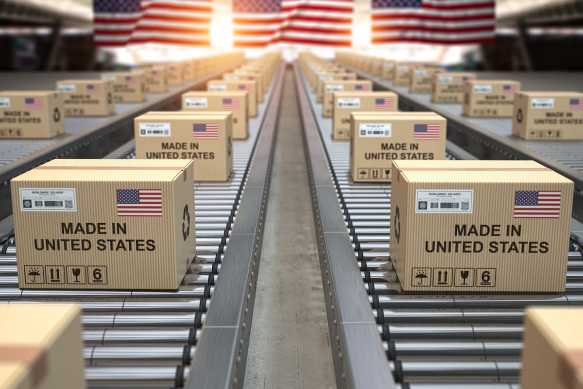 Delivery boxes with Made in United States mark on the side