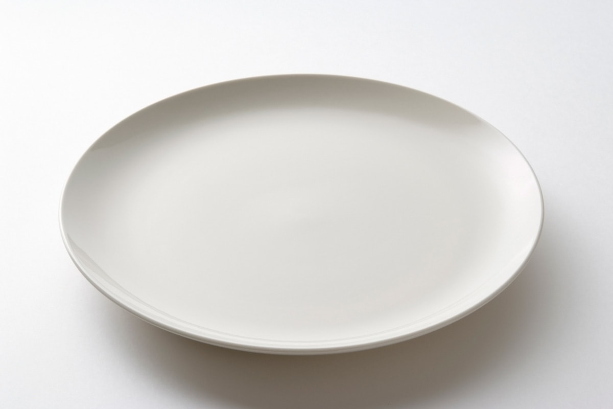 Dinner plate on white background.