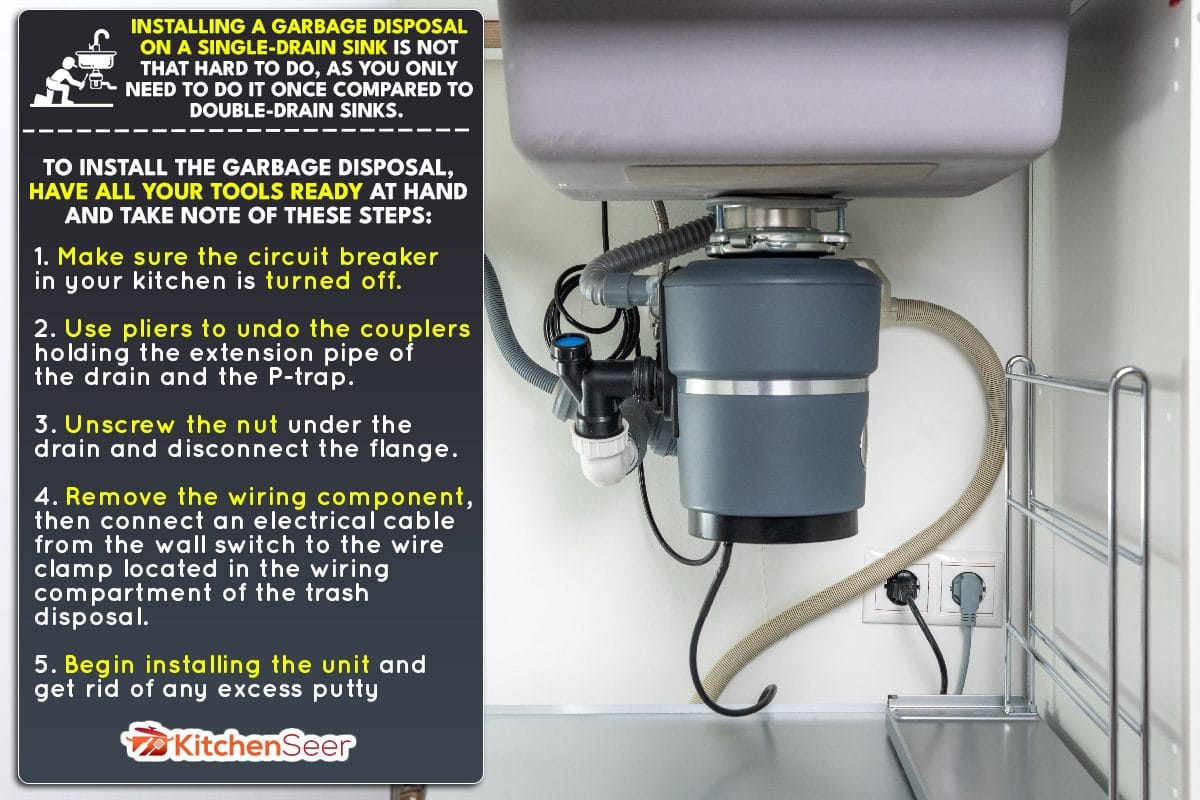 Garbage disposal under the modern sink, How To Install Garbage Disposal On Single Drain Sink