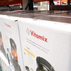 Vitamix boxes displayed at a store, Can I Blend Hot Liquids In My Vitamix? [Yes! How To Tips]
