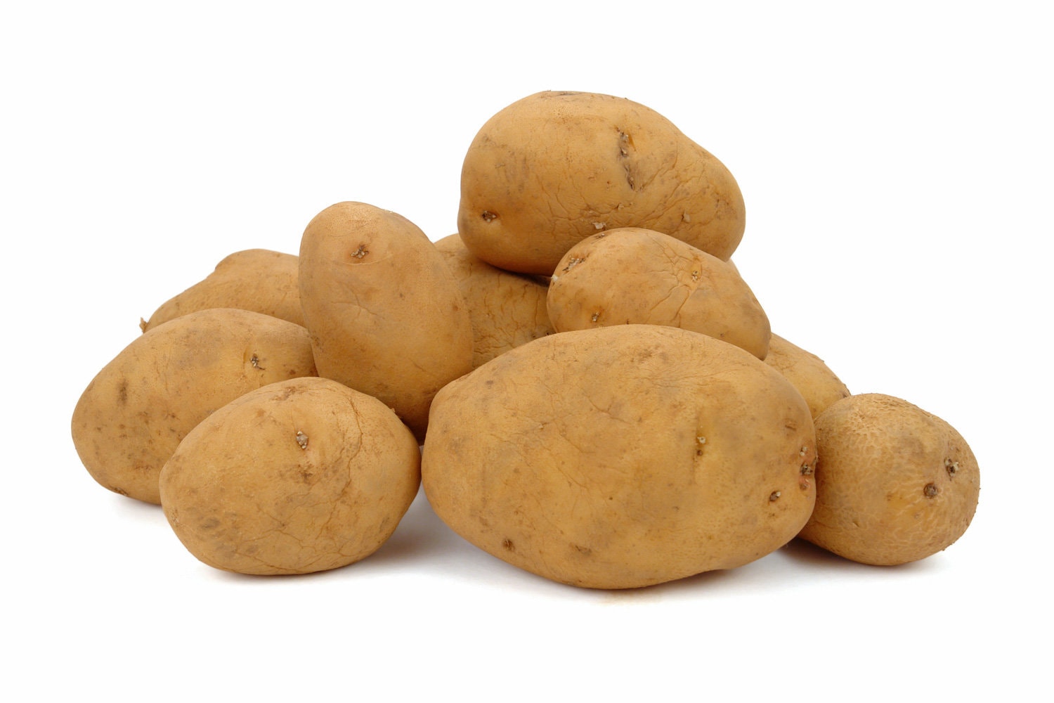 Bunch of potatos. Isolated on white background, Potato for lunch