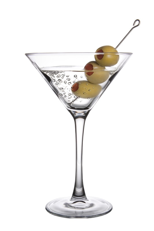 Martini glass on a white background