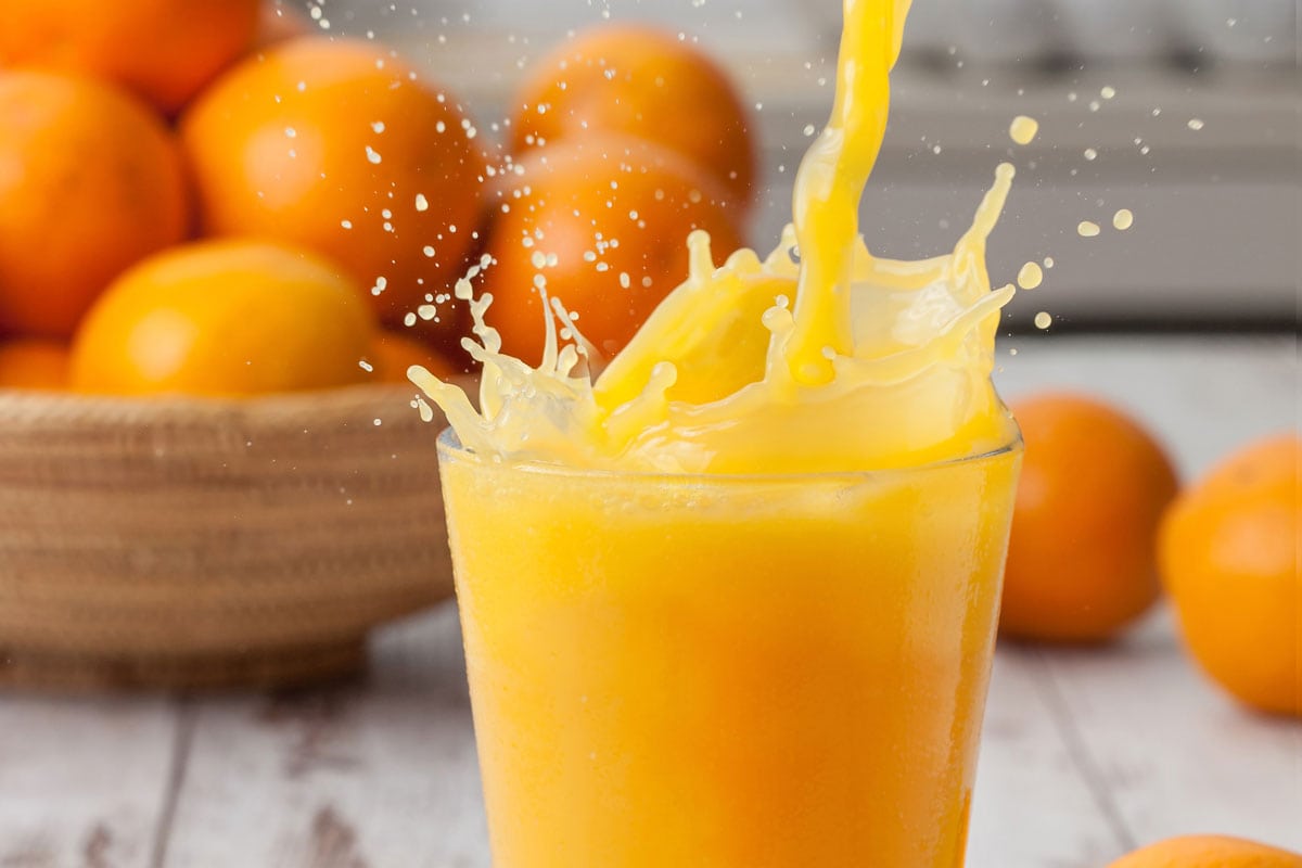 Orange juice splash