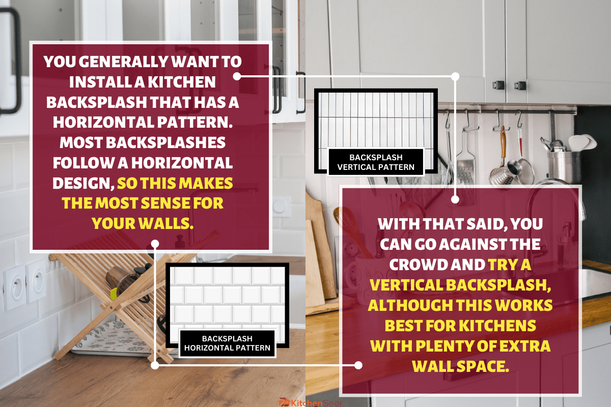 Shot of a kitchen with words 'Stay at home' written on the chalkboard wall. - Backsplash Design: Horizontal Or Vertical? Which To Choose?