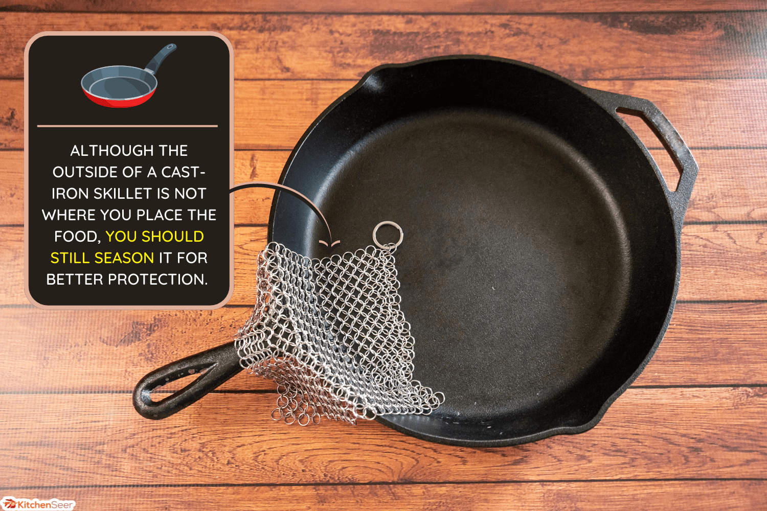 Small Ring Chainmail Scrubber - for Cast Iron, Stainless Steel, Hard Anodized Cookware and Other Pots & Pans. For for Cast Iron Cookware, Dutch Ovens, Casseroles, Stainless Steel Cookware, & Woks. - Do You Season The Outside Of A Cast Iron Skillet
