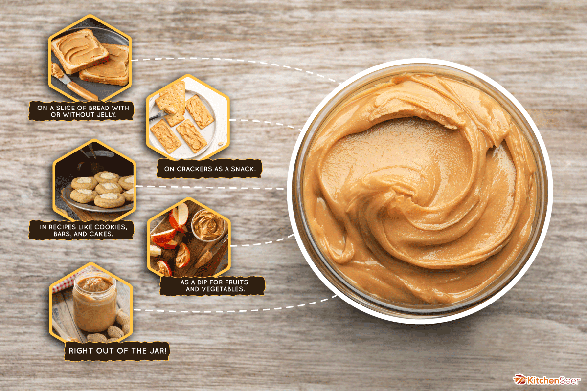 Glass bowl with peanut butter on wooden, What's The Difference Between Peanut Butter & Peanut Butter Spread?