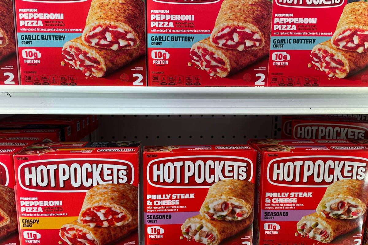 a food section full of hot pockets