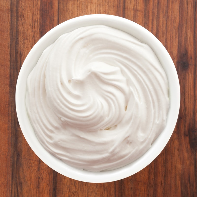 A bowl of whip cream