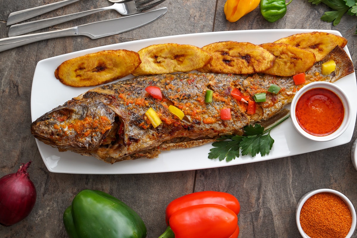 African Fish Dish Nigerian Food Grilled Fish
