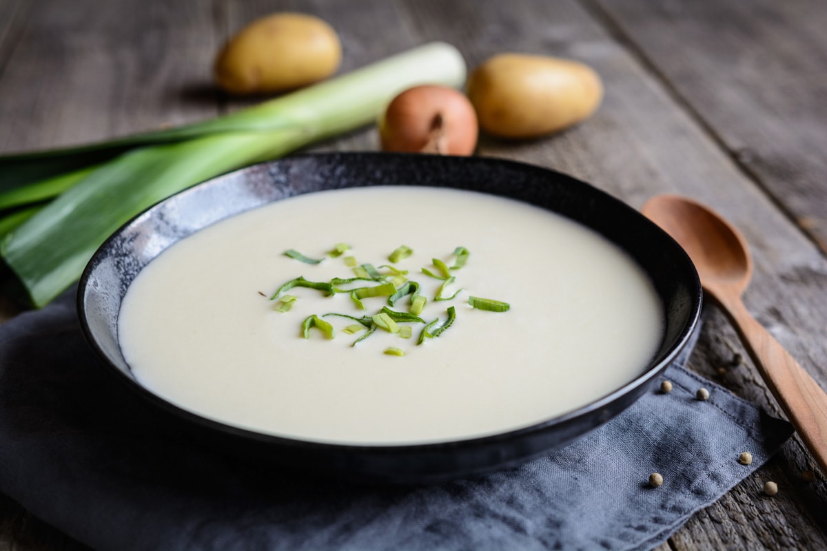 Delicious soup made from leeks