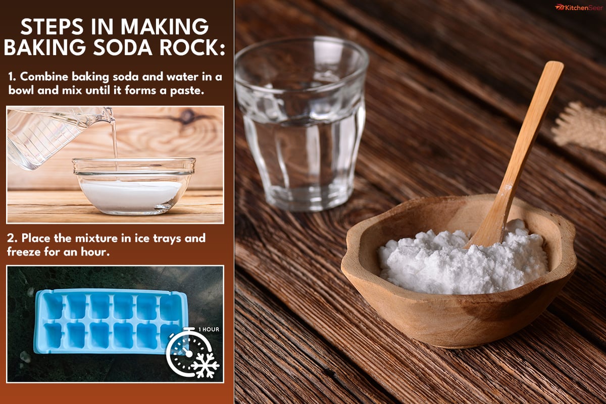Baking soda into the bowl with wooden spoon, How To Make Baking Soda Hard