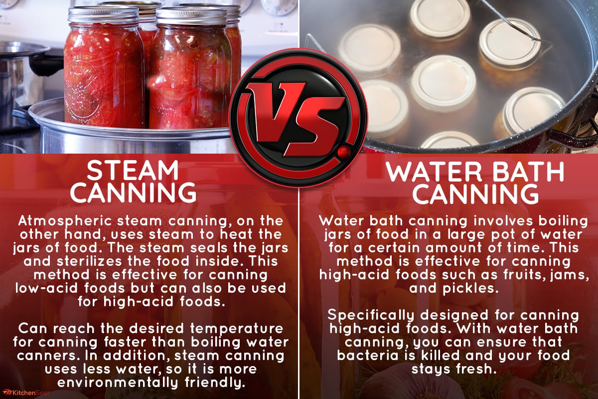 A comparison berween steam canning and water bath canning, Steam Vs Water Bath Canning: Which Is Better?