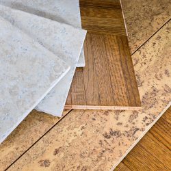 ceramic tile, cork and parquet wooden flooring samples for home interior remodel - Can You Paint Cork Floor Tiles? Should You?