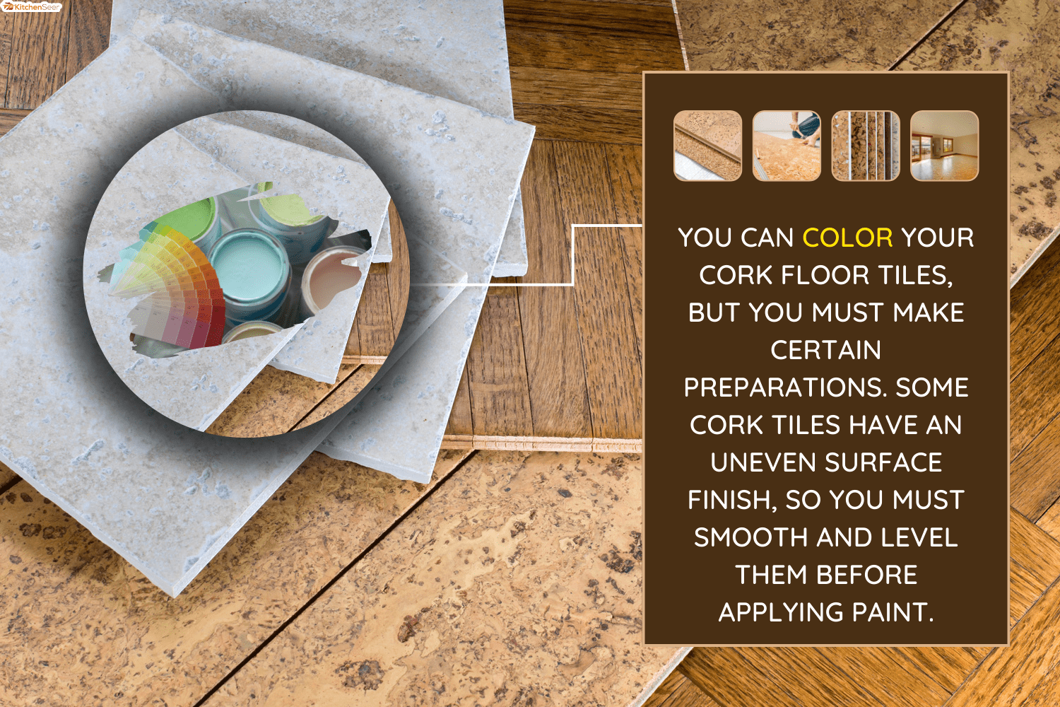 ceramic tile, cork and parquet wooden flooring samples for home interior remodel - Can You Paint Cork Floor Tiles Should You