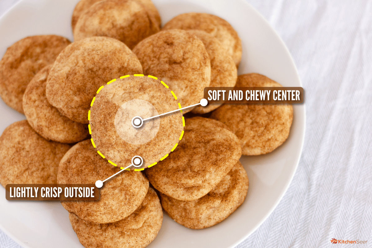 overhead shot plate snickerdoodle cookies arranged, Are Snickerdoodles Supposed To Be Soft Or Hard?