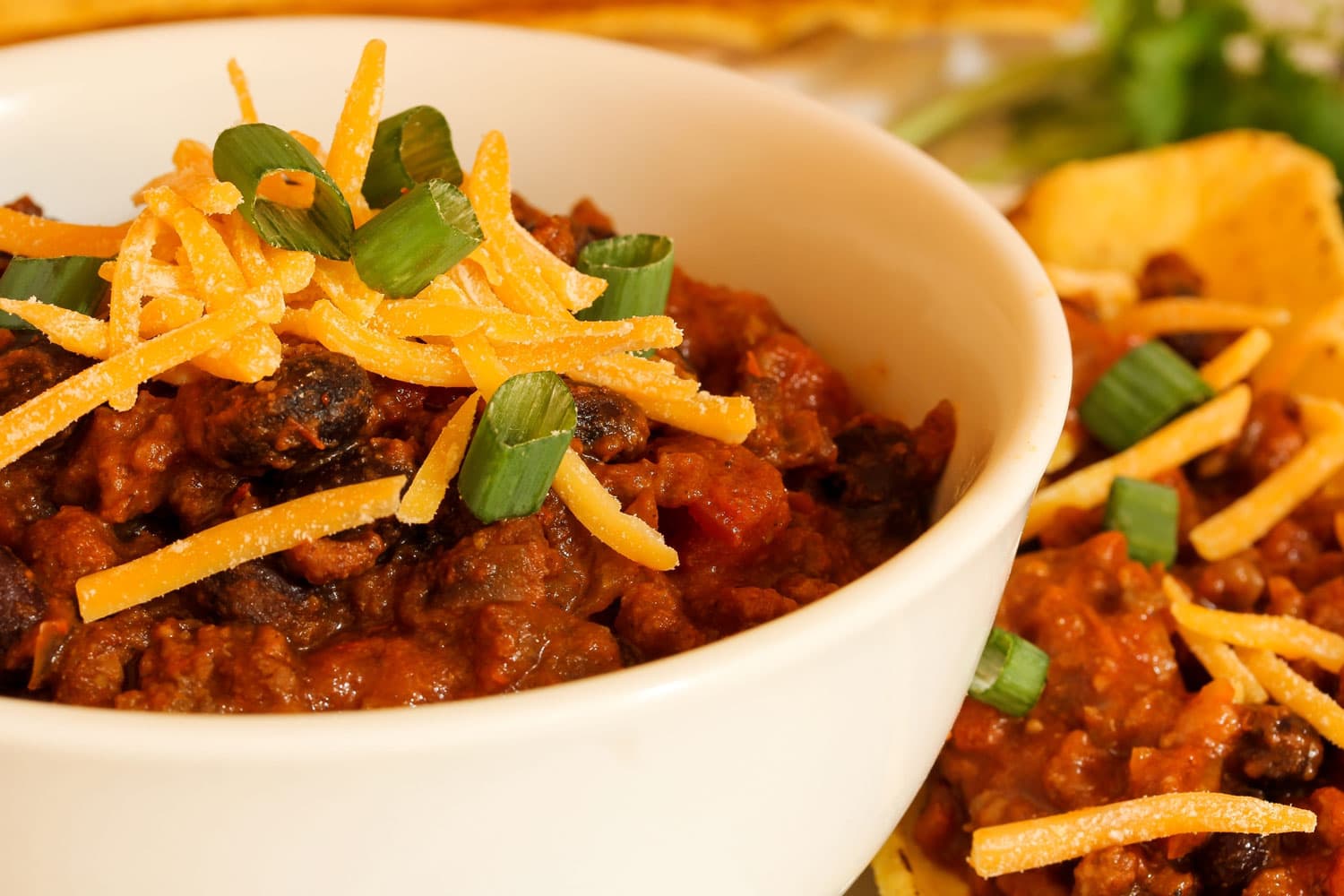 Chili close up / Bow of beef chili, selective focus 