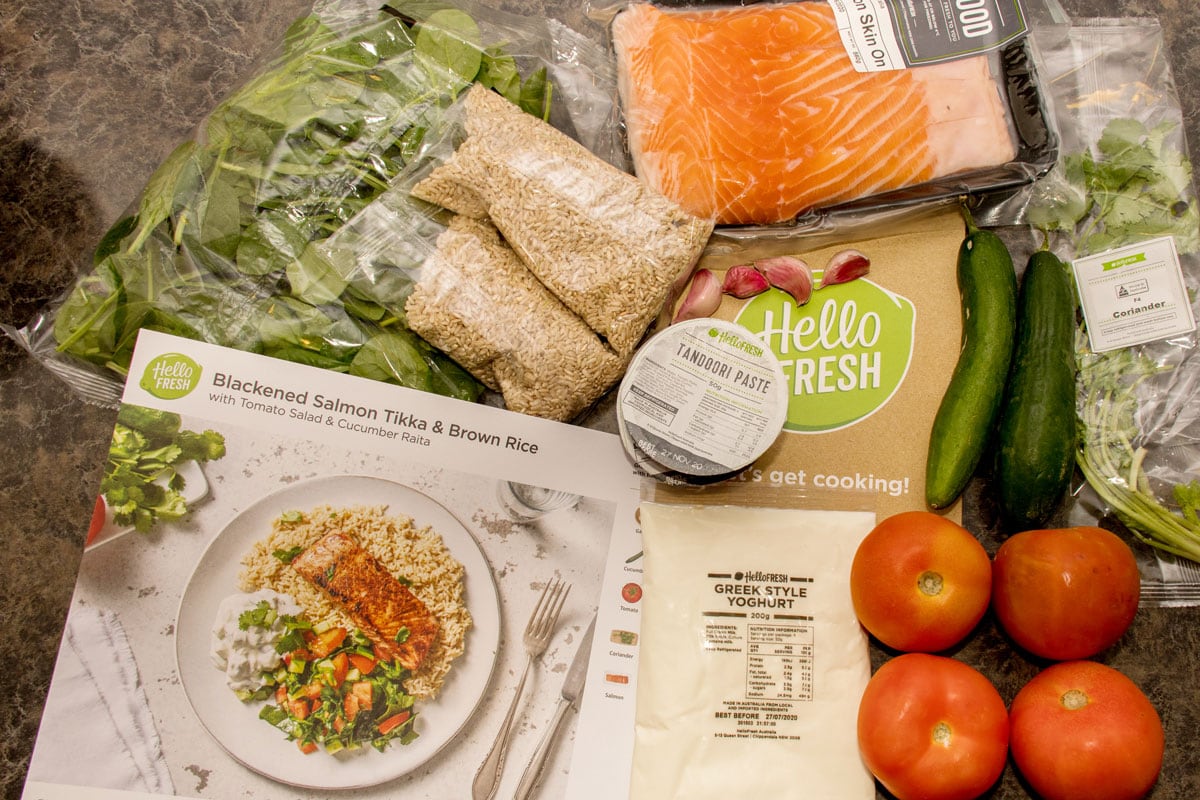 Hello Fresh meal kits packed in paper bags