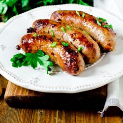Homemade sausages from turkey (chicken) fried in a frying pan, Does Turkey Sausage Have Pork