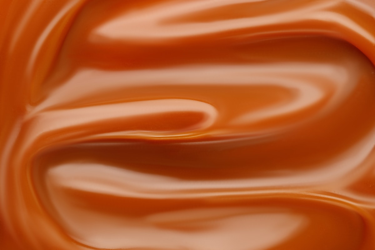 Liquid caramel syrup.