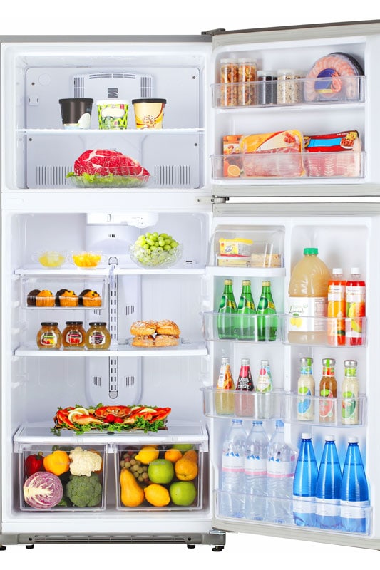Organize food in the Open Refrigerator