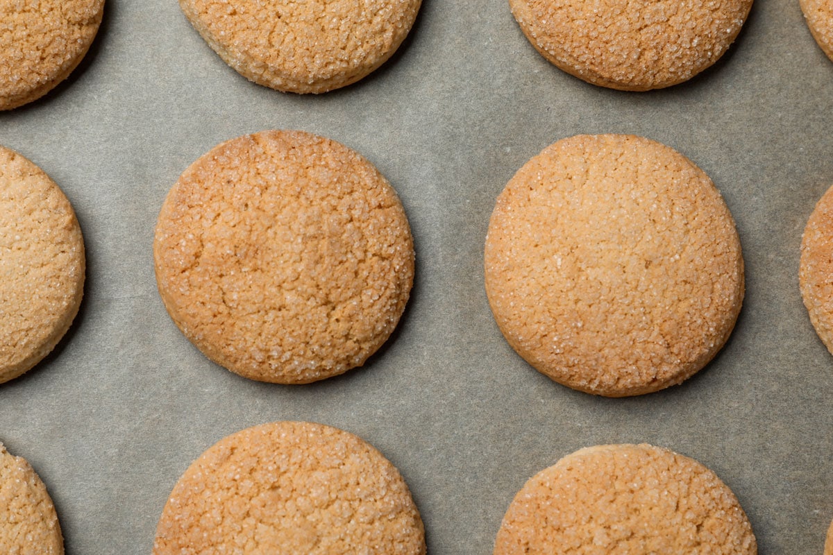 delicious sugar cookies on parchment paper