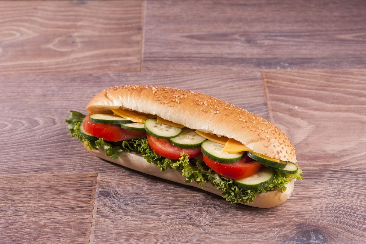 fresh veggie sub sandwich.