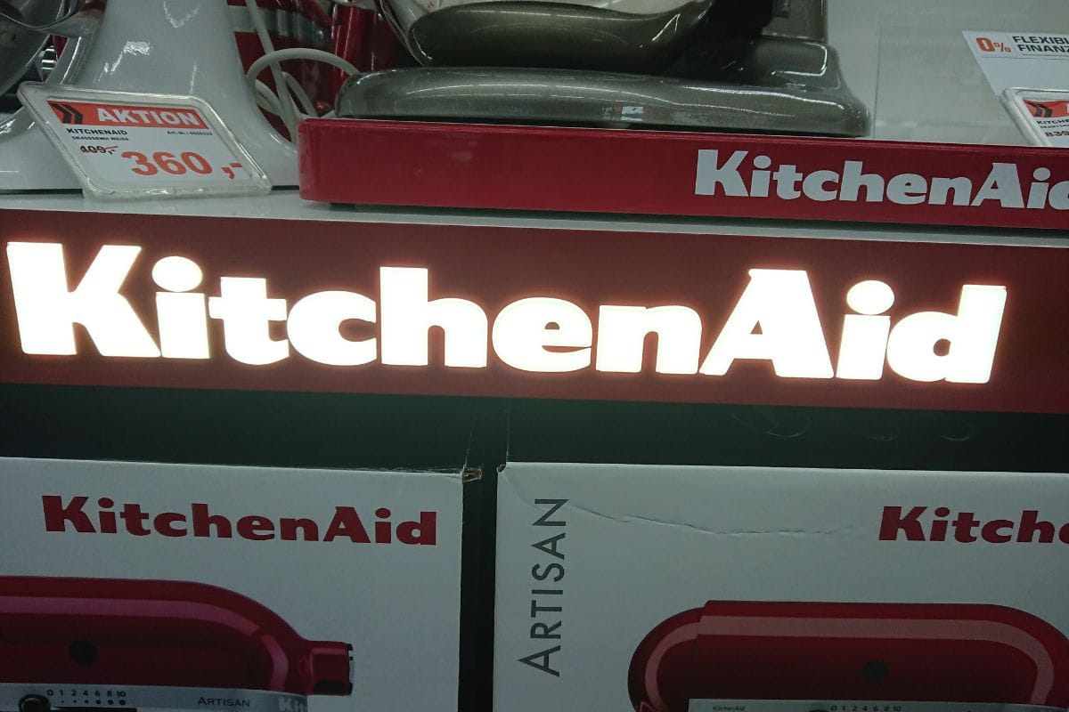 KitchenAid stand mixers, American home appliance brand owned by Whirlpool Corporation.