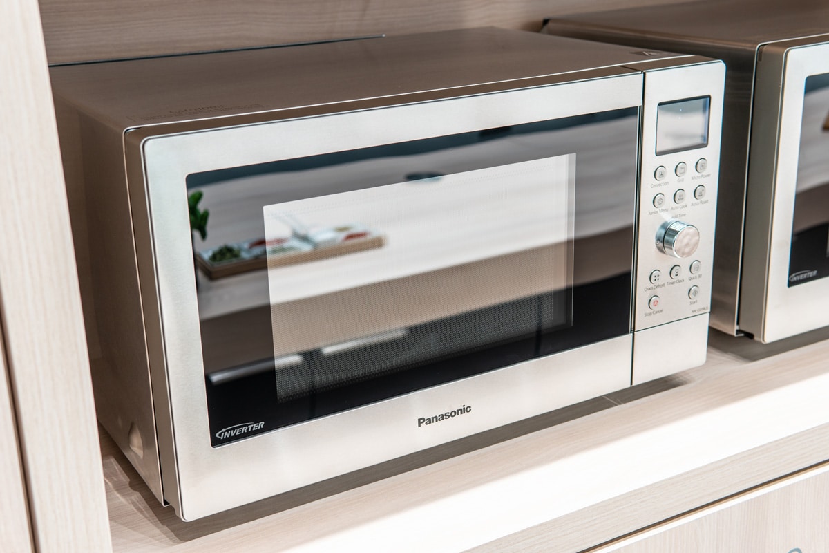 Panasonic Microwave machine on display, at Panasonic exhibition pavilion showroom