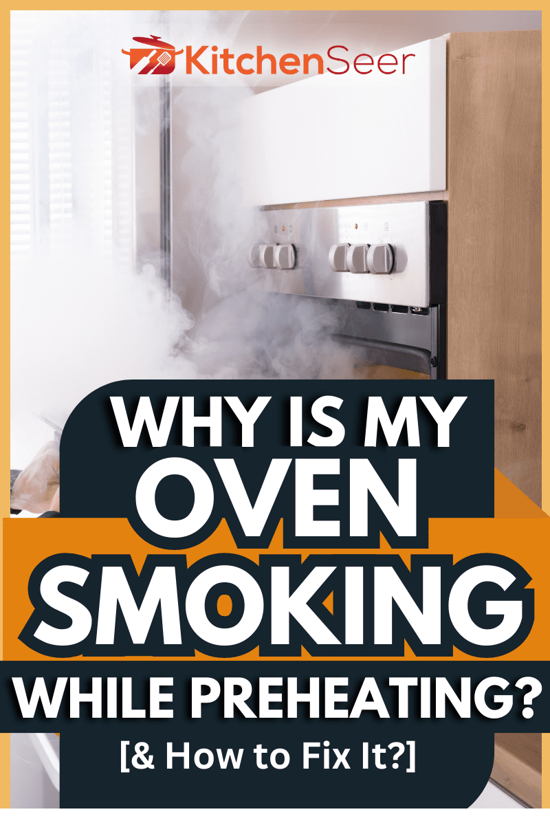 Shocked Man Looking At Burnt Cookies With Smoke Coming From Oven. - Why Is My Oven Smoking While Preheating? [& How To Fix It?]