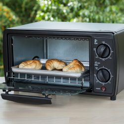 black toaster oven on natural, How To Clean A Breville Toaster Oven [Step By Step Guide]