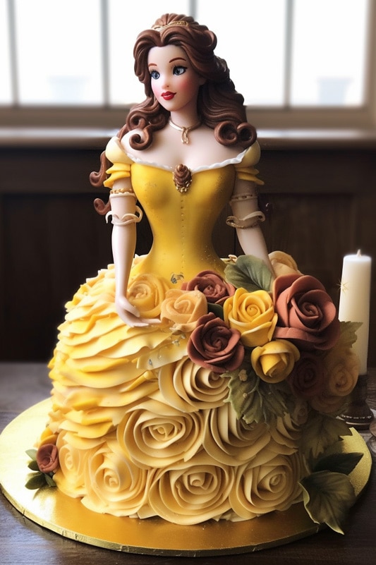 Beauty and the Beast themed cake