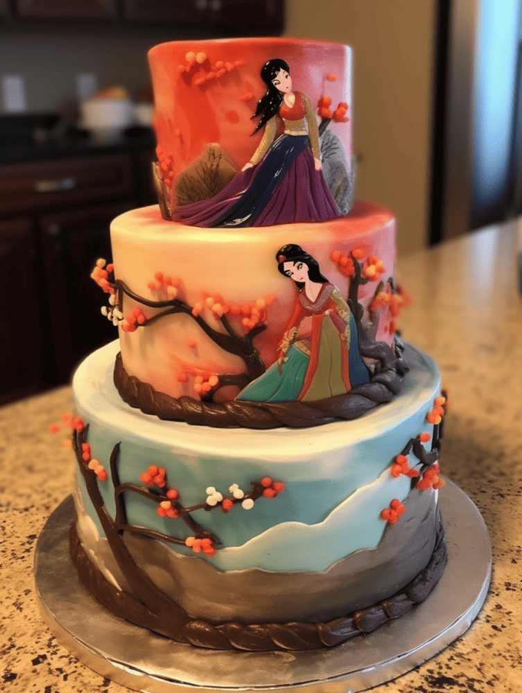 Mulan themed cake