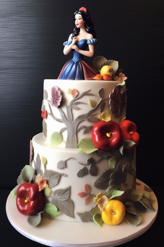 Snow white themed cake