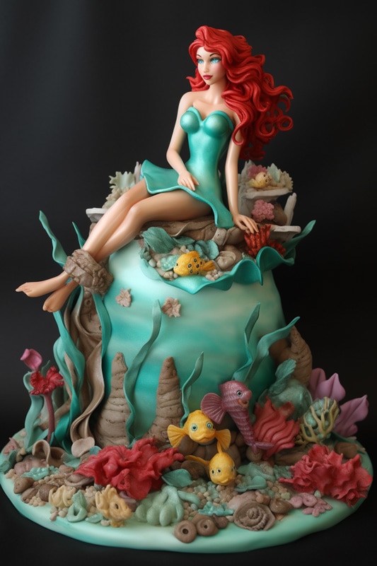 Little Mermaid themed cake