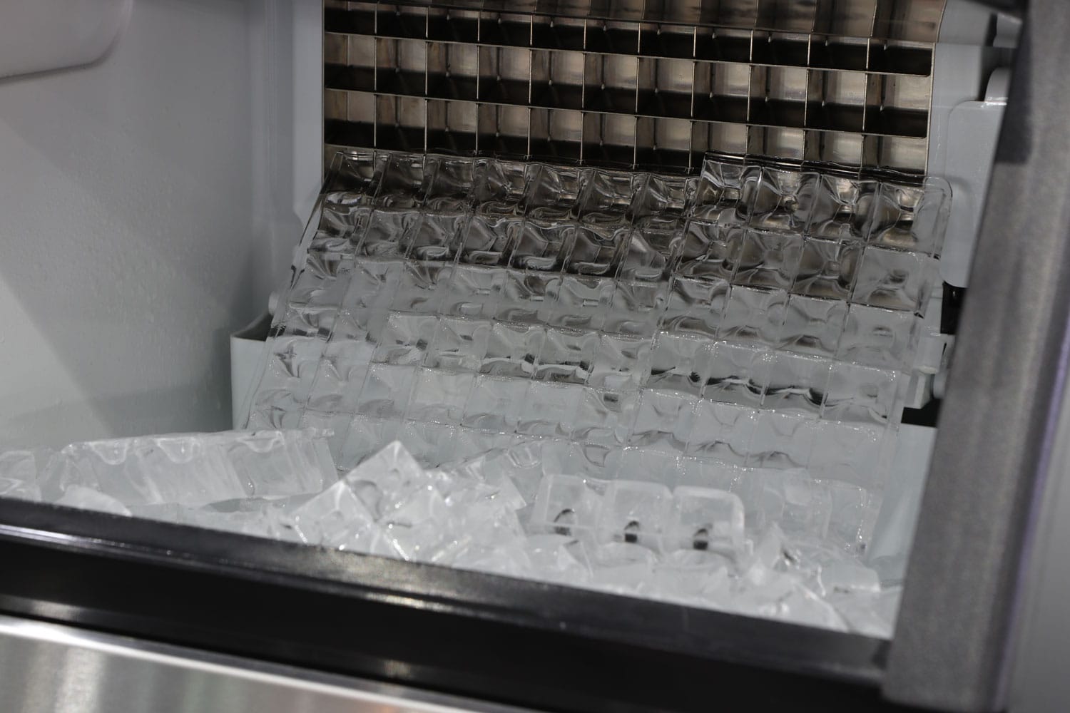 Interior of an automatic ice maker machine