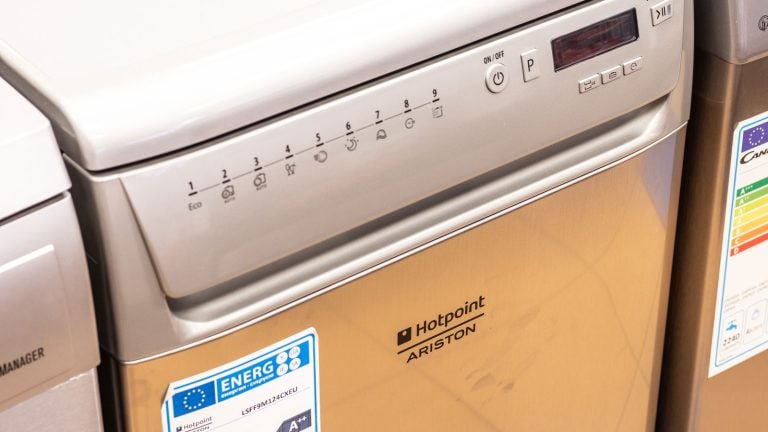 A Hotpoint dishwasher in the kitchen, How To Reset A Hotpoint Dishwasher [Quickly & Easily] - 1600x900